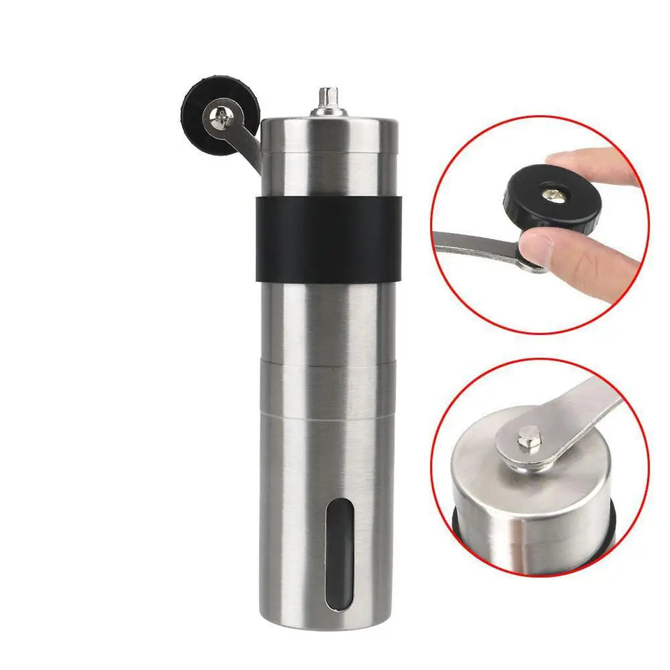 Steel Manual Coffee Grinder S/L Portable Travel Camping Coffee Bean Grinder