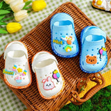 Summer Sandals For Girls Kids Baby Boys Girls Cartoon Baby Sandals Flat Heel Solid Soft Cartoon Slippers Children's Garden Shoes