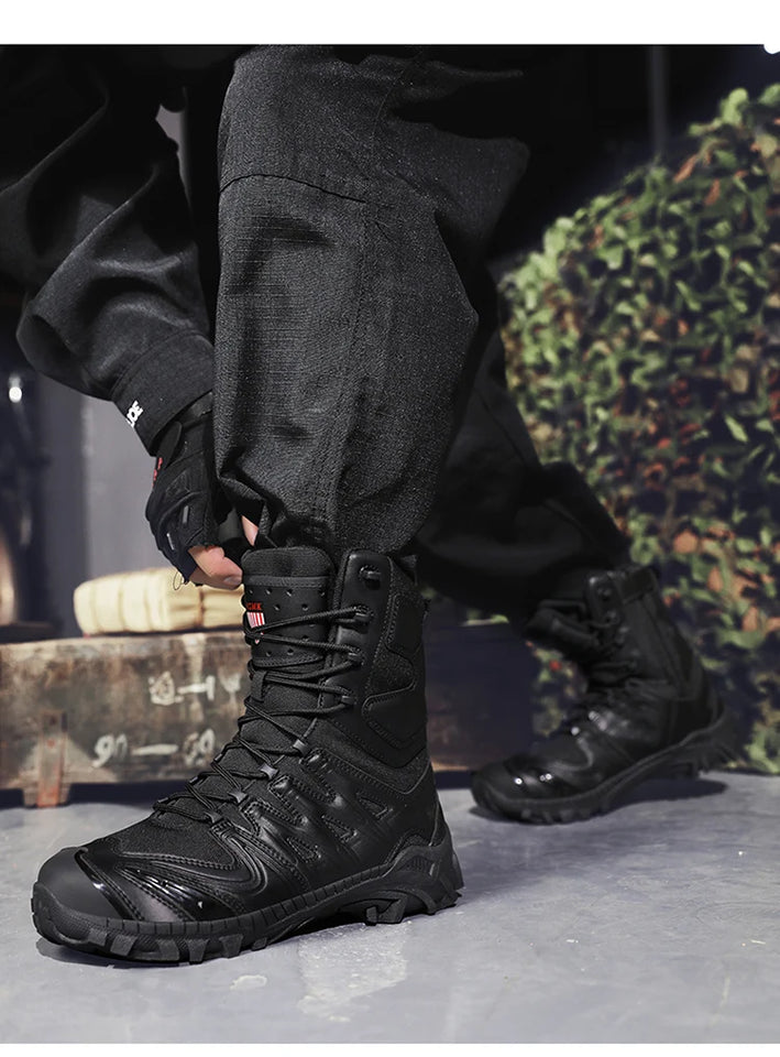 Special Forces Desert Combat Tactical Men's Tall Boots Wear-resistant Training Boots Waterproof Outdoor Mountaineering Sports Cl