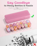 Pill Organizer, Pill Box 7 Day Am & Pm Pill Organizer 7 Days,Weekly Pill Case 2 Times a Day,Medicine Organizer for Travel
