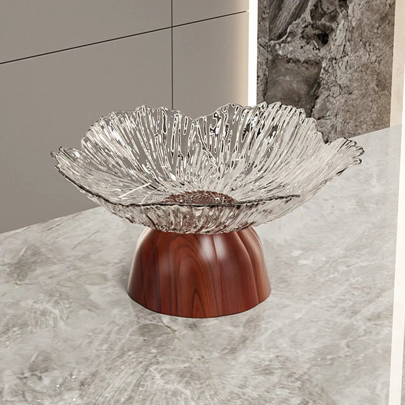 Hot Sale Luxury Transparent Display Plate for Fruits And Sweets Clear Glass Tray for Home Living Room Coffee Table Decoration