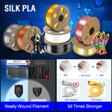 JAYO filaments petg 5Rolls Mixed colors 3D Printer Filament 1.75mm 100% No Bubble FDM 3D Printer Materials DIY Gift 1.1KG/1rolls