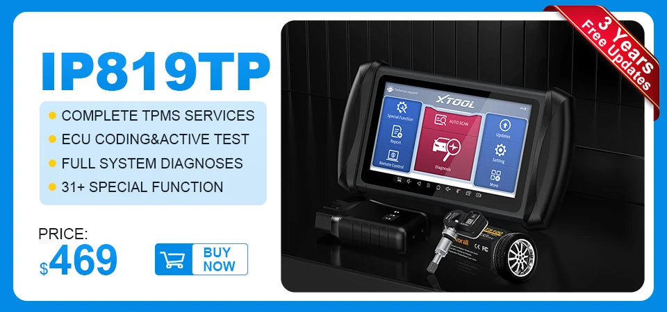 XTOOL TP150 WiFi TPMS Diagnostic Tool Program TS100 Sensor Read/Clear DTCs OBD2 TPMS Activate & Relearn All Sensors Free Update