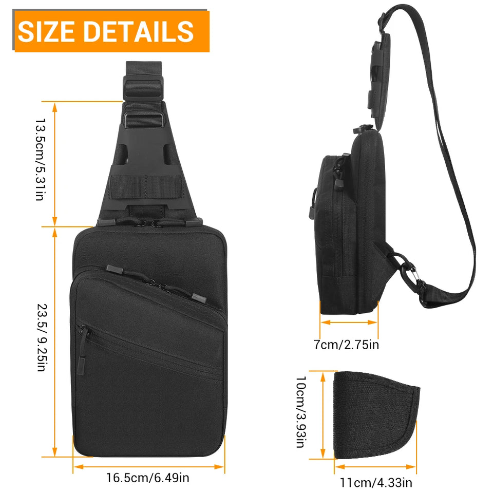 Concealed Carry Bag Tactical Crossbody Sling Backpack Shoulder Gun Holster Bag Chest Pack EDC Pouch Pistol Holster Bag Hunting