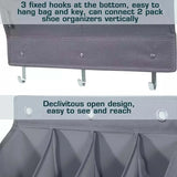 Multi-pockets Wall Storage Bag Large Over Door Hanging Shoe Organiser Behind Doors with 4 Metal Hooks Shoes Rack Storage Bags