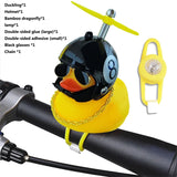 Bicycle Bell Black/Yellow Duck Cartoon Little Ducks Helmet Head Light Shining Duck Bicycle Bells Handlebar Bicycle Accessories