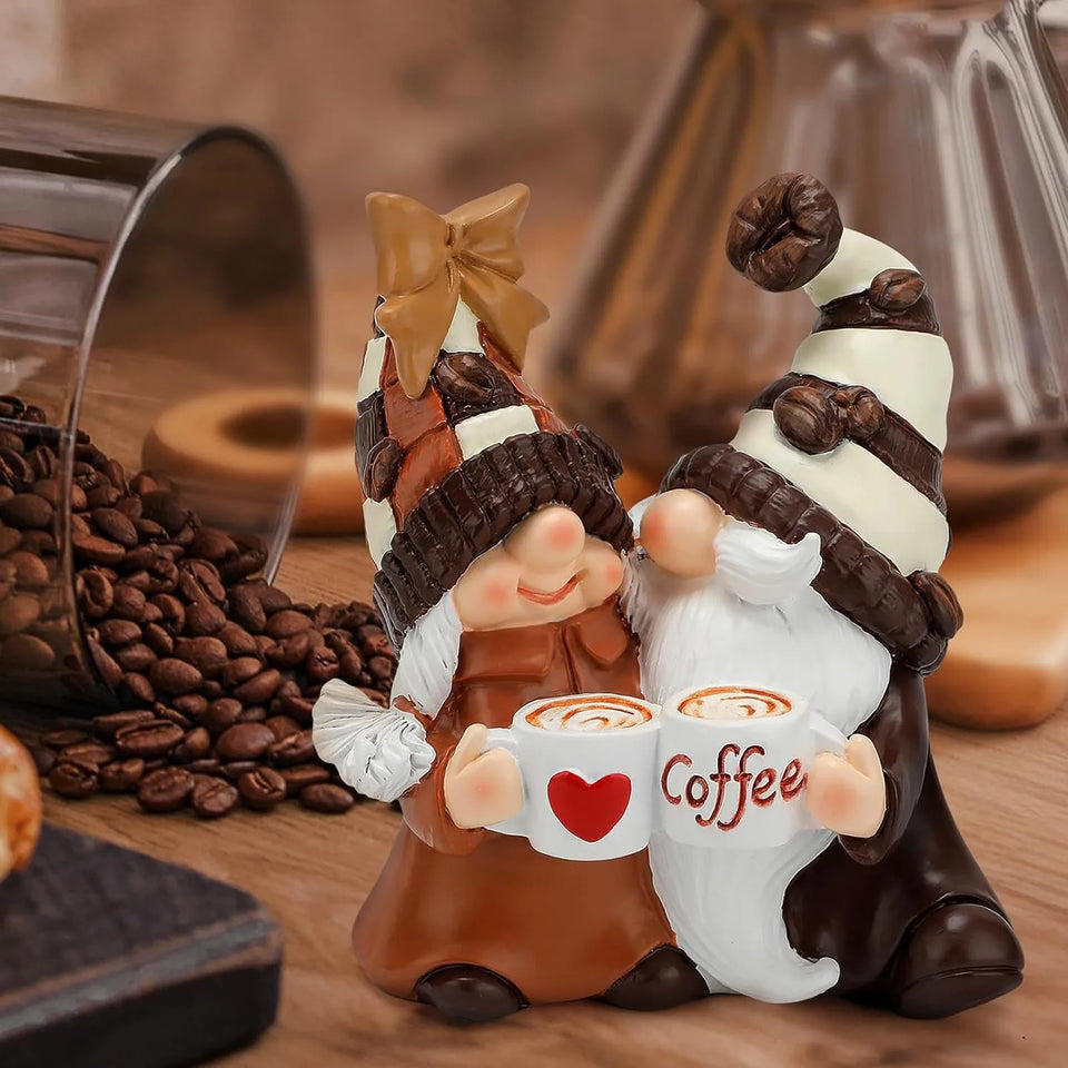 Coffee Gnome Dolls Coffee Gnomes Nordic Doll Bar Home Decoration Faceless Doll Elf Dwarf Figurine Layered Tray Table Decorations