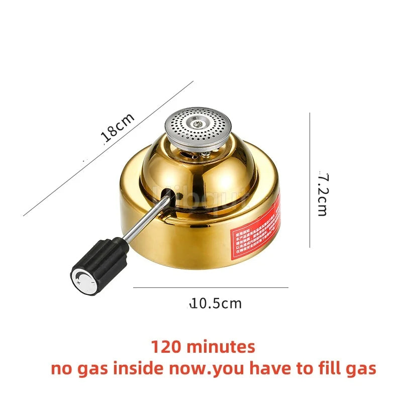 Butane Mini Burner Portable Gas Burner Inflatable Coffee Brewing Stove with Gas Valve Pipe Butane for Trekking Hiking and Picnic