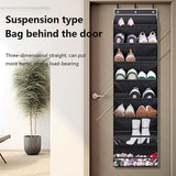 Multi-pockets Wall Storage Bag Large Over Door Hanging Shoe Organiser Behind Doors with 4 Metal Hooks Shoes Rack Storage Bags