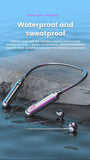 VIKEFON Wireless Earphones 5.3 Neckband Headphones Gaming LED Display Stereo Sports Headset Halter Waterproof Magnetic Earbuds