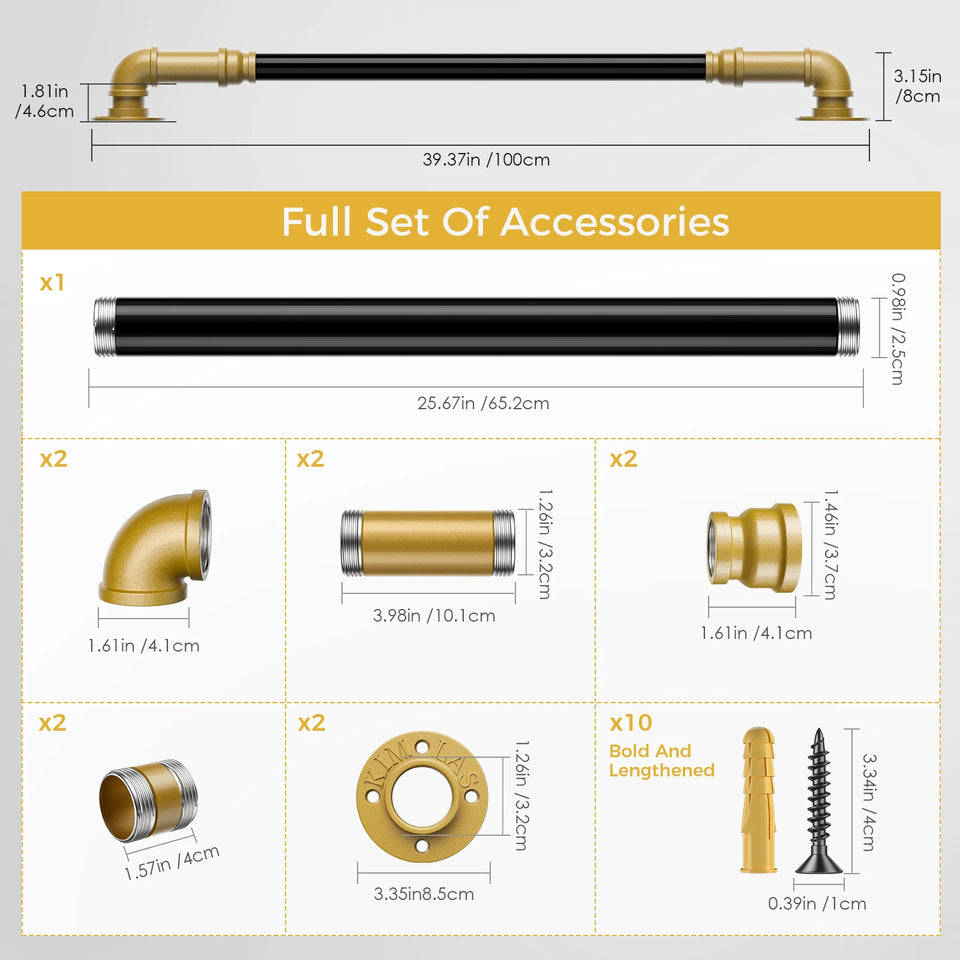 1-3M Secure Pipe Stair Handrails Staircase Indoor Outdoor Wall Balustrade Non-Slip Industrial Galvanized Steel Pipe Wall-Mounted