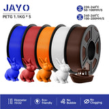 JAYO filaments petg 5Rolls Mixed colors 3D Printer Filament 1.75mm 100% No Bubble FDM 3D Printer Materials DIY Gift 1.1KG/1rolls