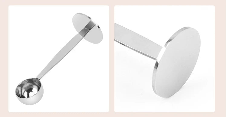 Stainless Steel Stand Tamper Spoon Tools 2 In 1 Coffee Scoop Portable Coffee Powder Measuring Scoops
