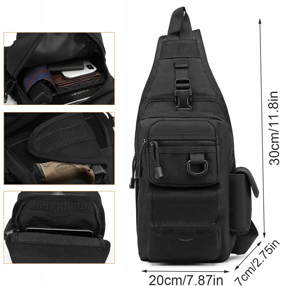 Concealed Carry Bag Tactical Crossbody Sling Backpack Shoulder Gun Holster Bag Chest Pack EDC Pouch Pistol Holster Bag Hunting
