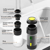 60ml portable electric wireless heating coffee machine suitable for coffee capsule/powder car travel and family camping travel