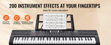 SucceBuy 61 Key Digital Keyboard Piano Electric Portable Piano 200 Tones 200 Rhythms or 600 Tones 500 Rhythms for Beginner Use