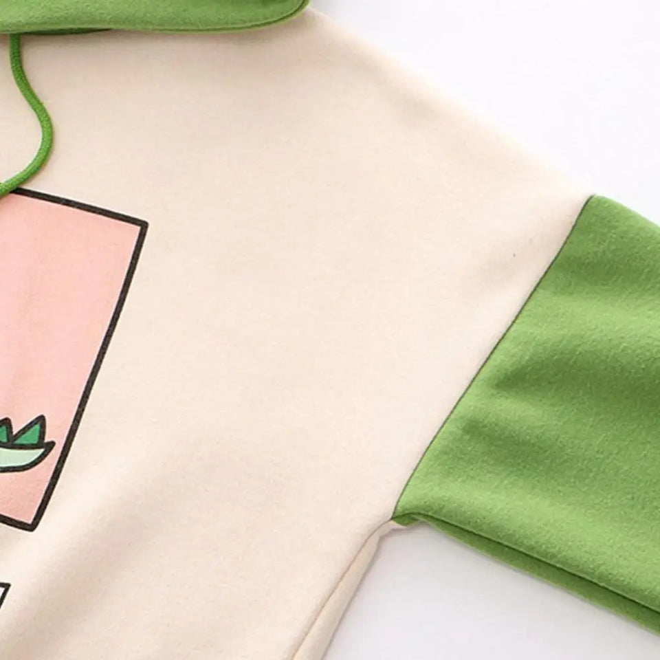 Winter Cute Dinosaur Cartoon Hoodie Women Fashion Sweatshirt Casual Print Long Sleeve Korean Style Splice Tops Kawaii Clothes