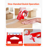 SucceBuy 6 Rolls 59M Transparent Tape BOPP Paper Packaging Sealing Tape with 6pcs Dispenser for Box Moving Packing, Shipping