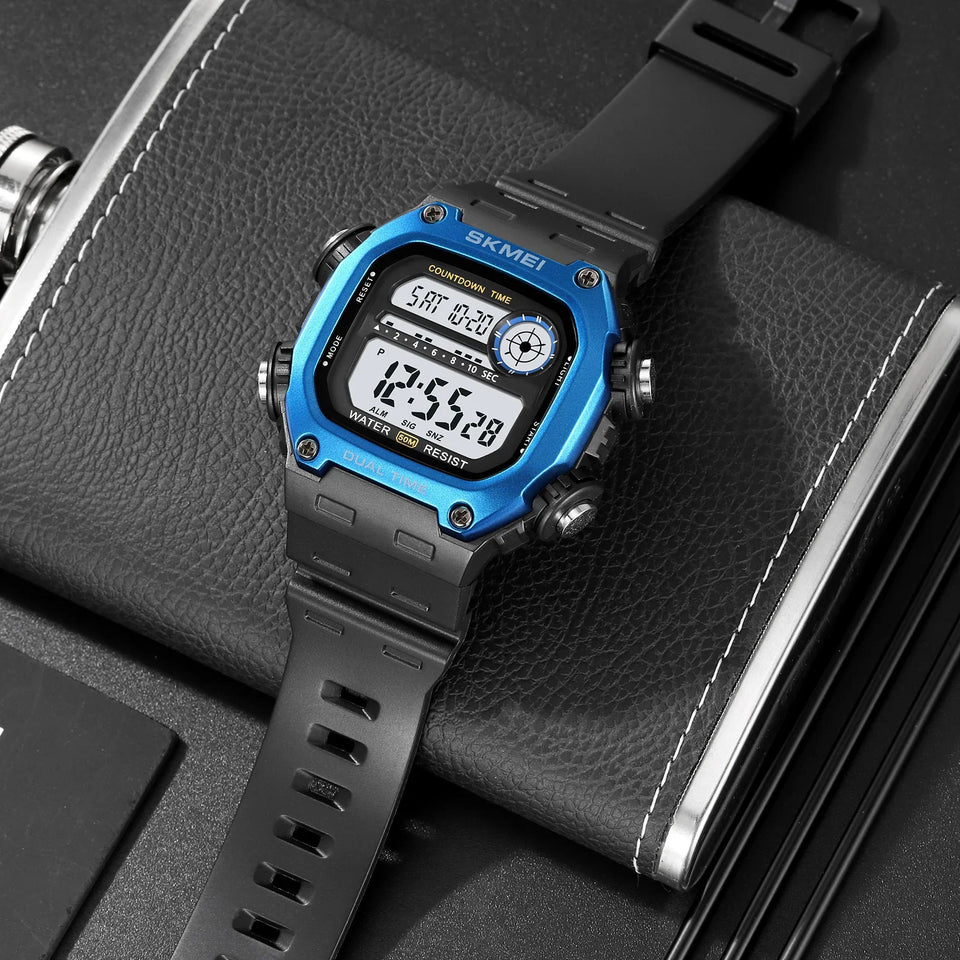 SKMEI 2126 Digital Countdown Sports Watches for Men LED Display Waterproof Stopwatch Mens Wristwatch Alarm Clock montre homme