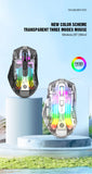 Aesthetic Clear Wireless Mouse for Women RGB Glow Tri-Mode Bluetooth Rechargeable Gaming Mouse for Laptop PC Office