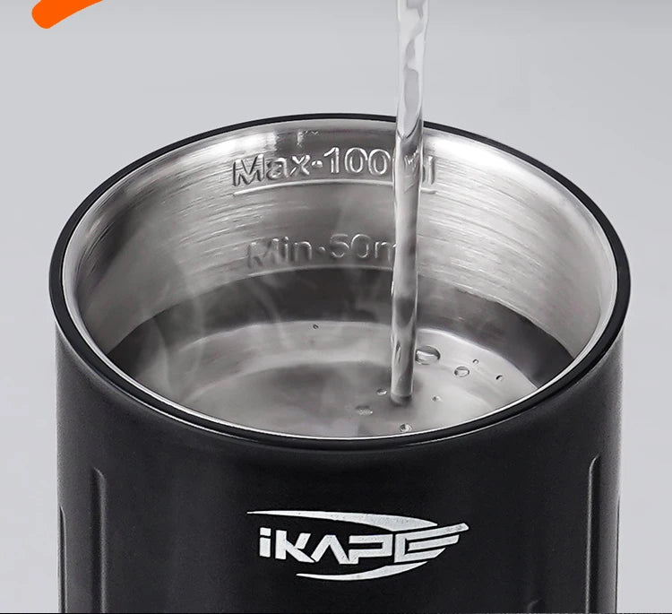 IKAPE Portable Coffee Machine Fit Capsules Ground Coffee Handheld Coffee Maker Manually For Camping Hiking No Heating Function