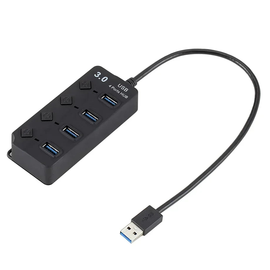 USB Hub 3.0 Multiprise USB High Speed Splitter 4/7 Port 5Gbps Hub Power Adapter with Switch Long Cable with Multiple Expander