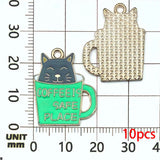 10/20pcs Coffee Charms Alloy Coffee Cup, Coffee Bean Design Pendants for DIY Bracelet Necklace Jewelry Making Accessories