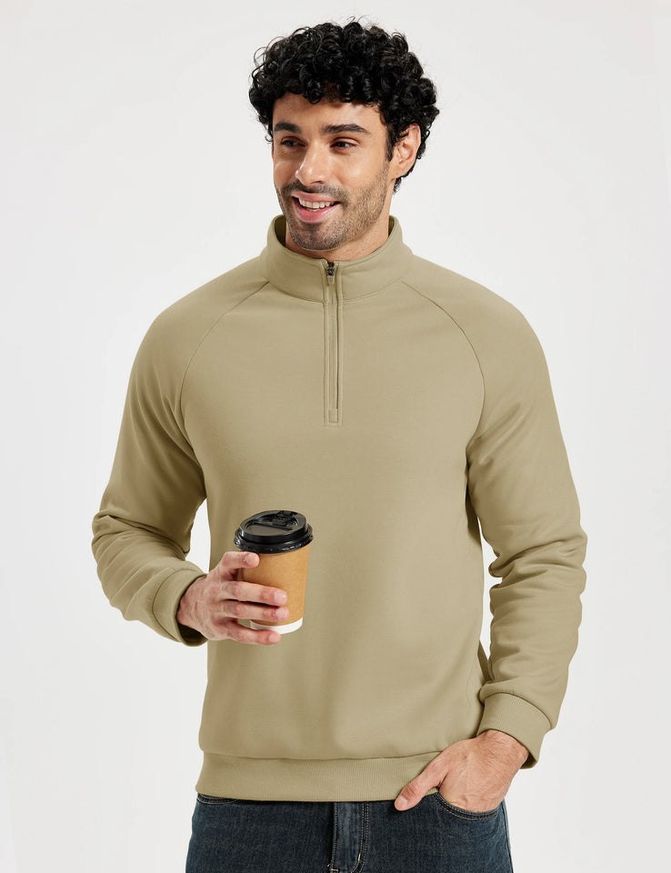 TACVASEN Heavyweight Quarter Zip Pullover Mens Winter Sherpa Lined Athletic Warm Sweatshirt Casual 1/4 Zip Golf Fleece Sweater