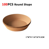 Air Fryer Paper Liners 50/100pcs Oil-Proof Isolation Paper Tray Disposable Paper Liners  For Air Fryer BBQ Baking Paper