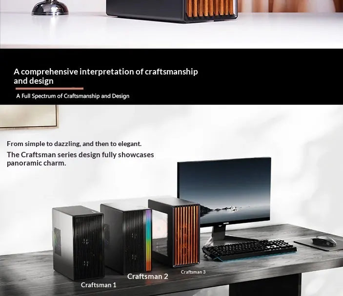 WJCOOLMAN Craftsman Series Small Chassis Home-Type Desktop Computer Supports M-ATX Motherboard - Compact Gaming PC Build