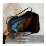 Women Tote Bag Fashion Underarm Pouch Large Capacity Soft Pu Leather Shoulder Bag Retro Crossbody Bag Casual Portable BucketBags