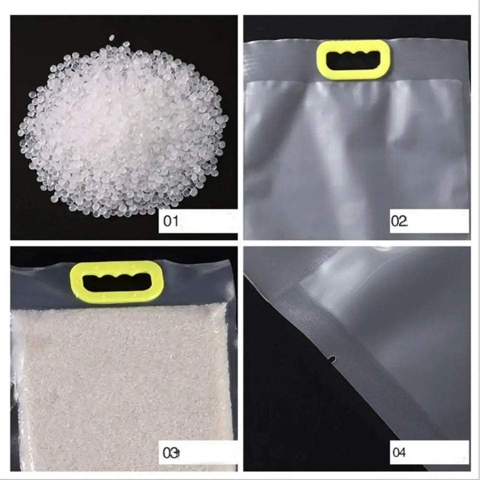 10pcs 5kg/10kg Rice Grain Packaging Bag Plastic with Handle Food Vacuum Bag Insect Proof Moisture-proof Food Storage Sealed Bag
