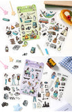 JIANWU Good Collection Book Series Vintage Life Character Landscape Material Collage PET Sticker Creative DIY Journal Stationery