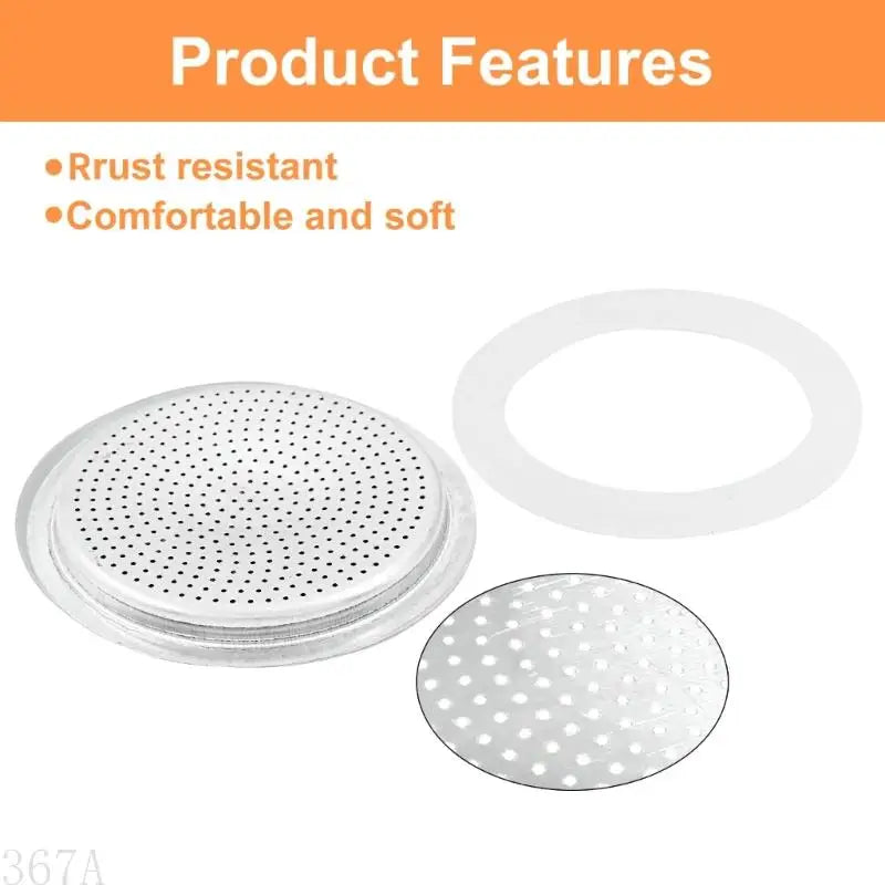 367A Efficient Coffee Maker Replacement Set With Gaskets Seals And Aluminium Filter