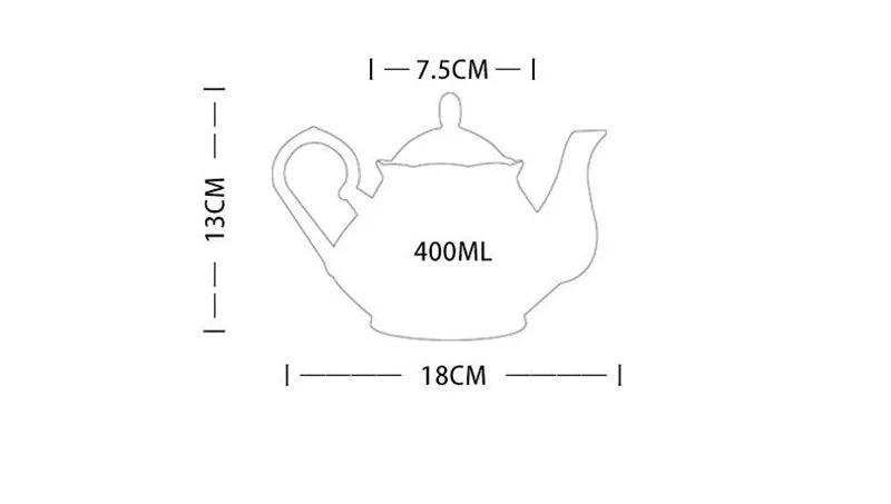 400ML European Bone China Teapot English Afternoon Tea Set Teapot High-Grade Porcelain Coffee Pot Heat Resistant Kettle Pot
