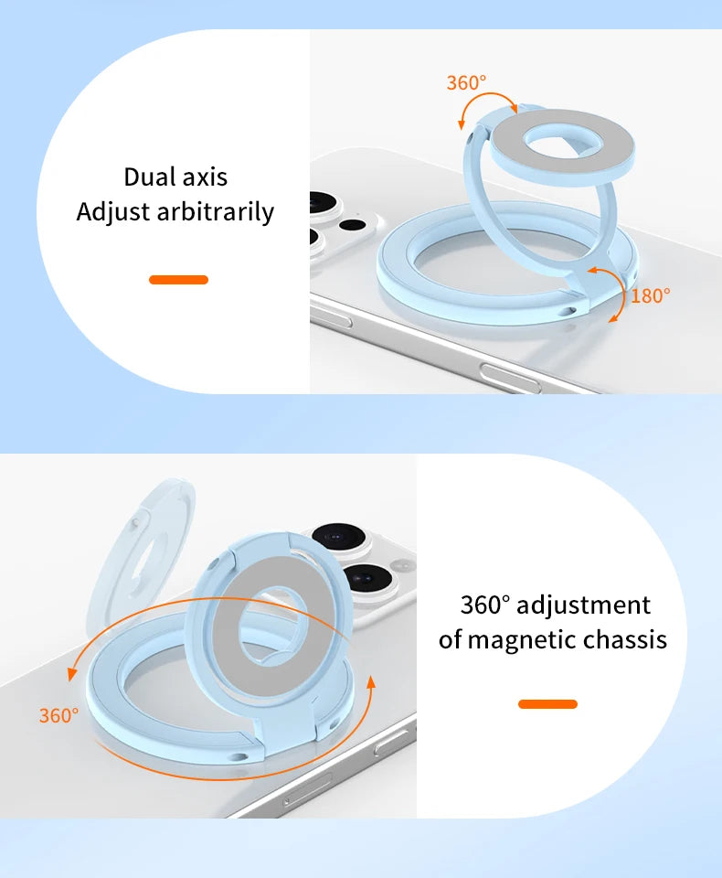 2025 New Double Sided Magnetic Phone Stand for Magsafe Strong Magnet Folding Holder Desktop Bracket for iPhone 17 16 15 Pro/Plus