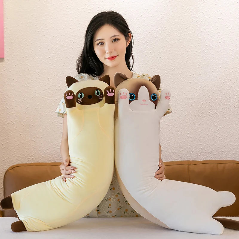 15 Styles 50-150cm Long Cat Plush Toys Stuffed Soft Pause Office Dog Doll Bed Sleepping Pillow Home Decor Birthday Girls Gifts