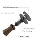 BEARR Coffee Tamper Double Spring Coffee Powder Walnut Handle Constant Pressure SpringCoffeeTamper 51/53/53.7/58.35 Barista Tool