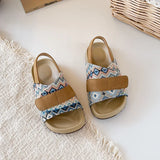 Summer Children Causal Sandals New Boho Toddler Beach Slippers for Girls Outdoor Daily Wear Non-slip Kids Retro Open-toe Sandals