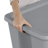 Extra Large 30 Gallon Storage Bin Stackable Container with Lid and Integrated Handles