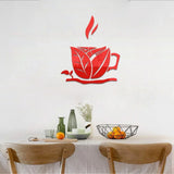 New Creative Acrylic Mirror Coffee Cup Wall Paste Living Room Bedroom Background Wall Decoration Self-adhesive Mirror