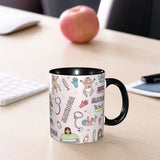Pink Doctor Nurse Coffee Mugs DIY Customized Enfermera En Apuros Ceramic Milk Tea Mug Cup