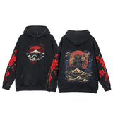 Y2K Anime Hoodies Men Ukiyoe Oversized Loose Vintage Acid Wash Hooded Sweatshirt Women Goth Harajuku Cotton Long Sleeve Pullover