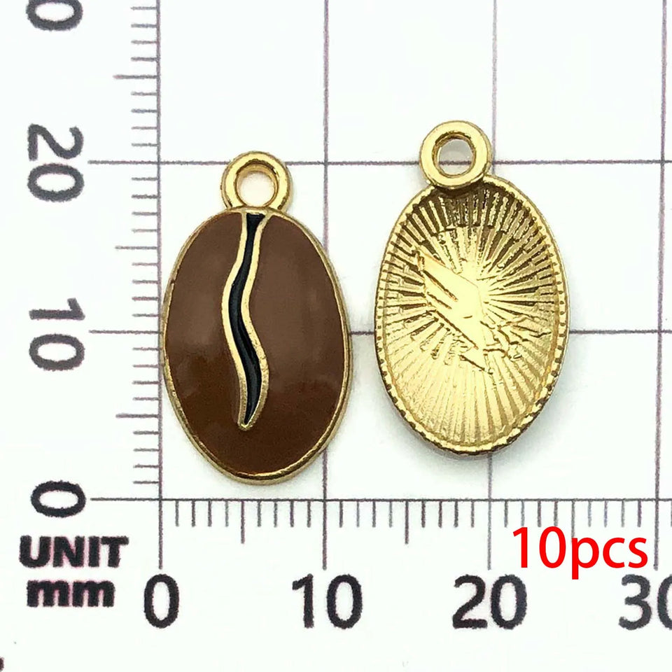 10/20pcs Coffee Charms Alloy Coffee Cup, Coffee Bean Design Pendants for DIY Bracelet Necklace Jewelry Making Accessories