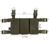 KRYDEX Tactical MOLLE Placard 5.56 Triple Magazine Pouch Front Panel Retention Insert Holder For Chest Rig Plate Carrier Vest
