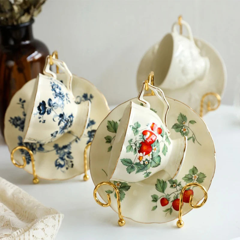 Storage Rack Luxury Tea Cup And Saucer Display Rack Metal Coffee Tea Cup Sets Coffee Storage Box Simple Suitable For Tray Tea