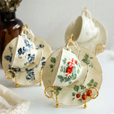 Storage Rack Luxury Tea Cup And Saucer Display Rack Metal Coffee Tea Cup Sets Coffee Storage Box Simple Suitable For Tray Tea