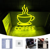 Coffee Led Neon Sign, Coffee Super Bright Sign, Usb Connection Powered, Suitable For Coffee Shop Front Desk Business Art Decor.