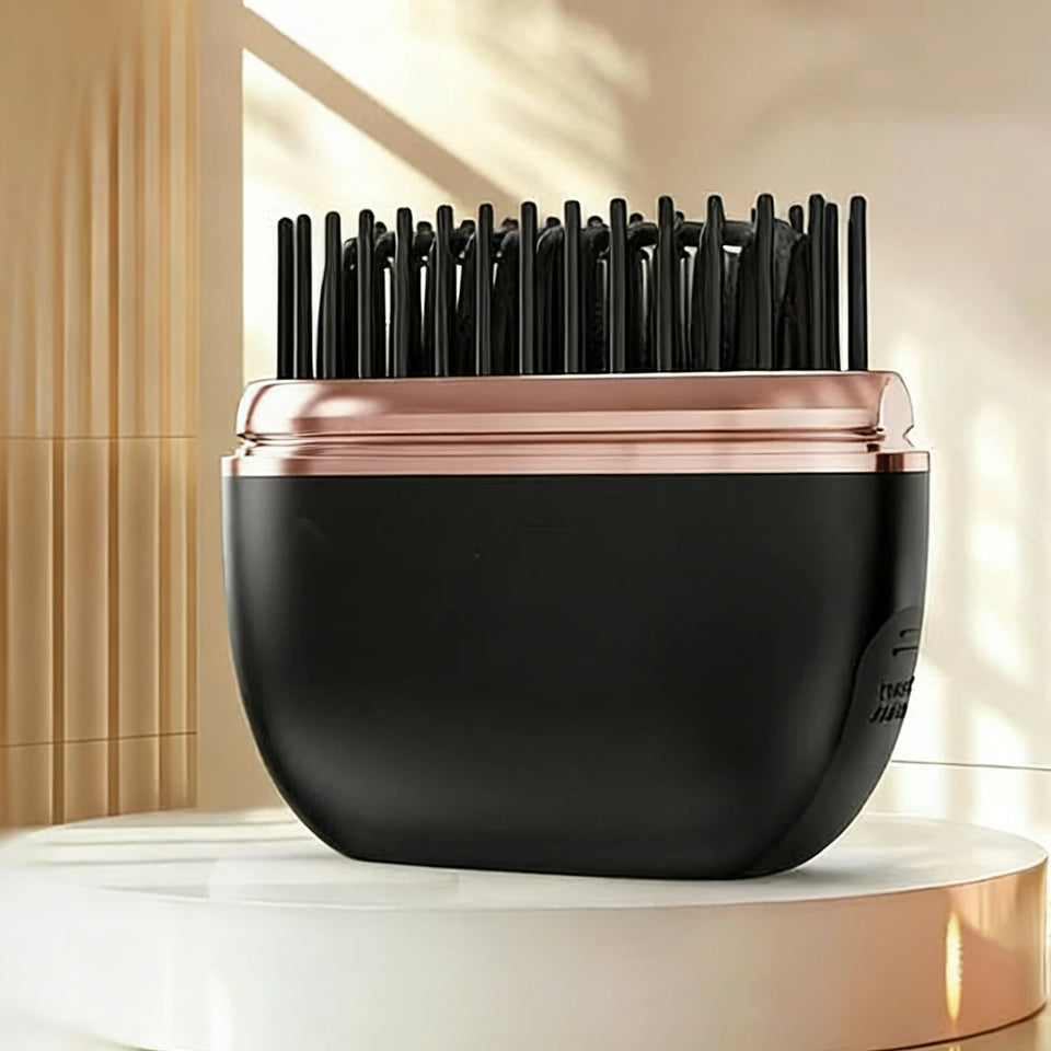 Wireless Hair Straightener Brush USB Rechargeable 30s Fast Heat 3 Temperature for Straight & Curly Hair Types Mini Travel Styler