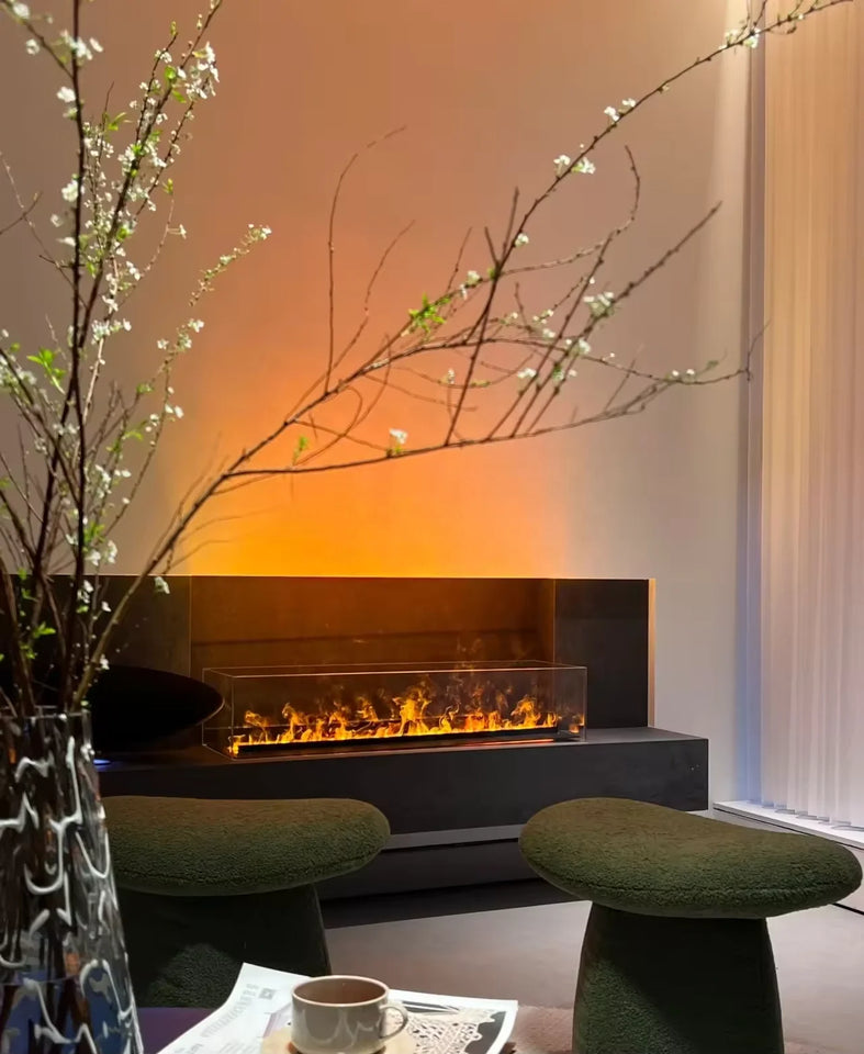 Modern Tv Stand Furniture for Living Room Decorative Led Flame Water Steam Fireplace Embedded Wood Electric Fireplace